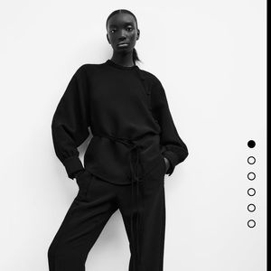 Zara black structure oversized top